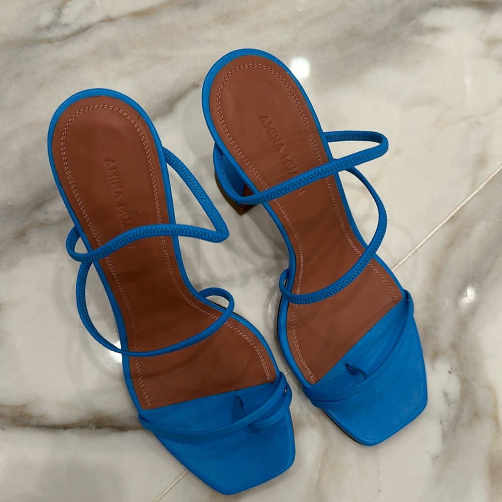 Amina Muaddi leather mules